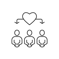 relationship concept line icon. Simple element illustration. relationship concept outline symbol design.