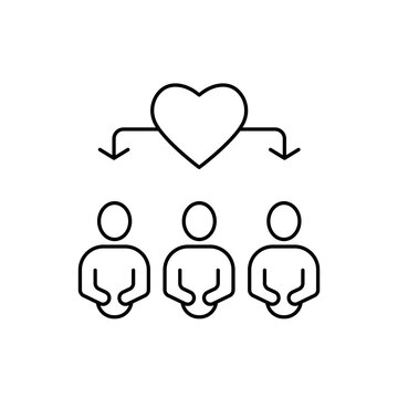 relationship concept line icon. Simple element illustration. relationship concept outline symbol design.