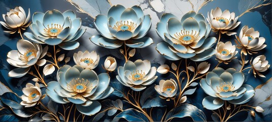 Digital art piece that appears to be wall decoration It flowers