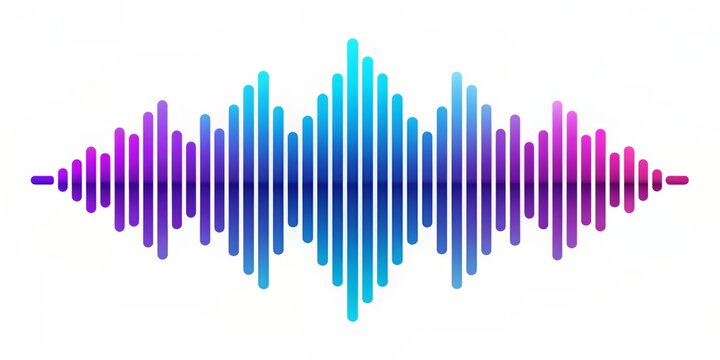 Stylized abstract soundwave logo icon featuring a line wave audio frequency pattern resembling a podcast or radio signal in a vibrant blue and purple hues.