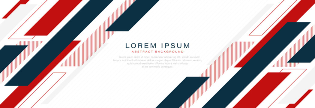 Modern abstract white banner background with space for your text. Simple dark blue and red diagonal geometric shapes design. Suit for corporate, business, presentation, cover, brochure, website - Powered by Adobe