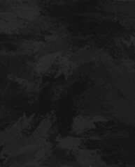 Dark abstract monochromatic black and gray color background features bold textured brushstrokes, mysterious and dramatic