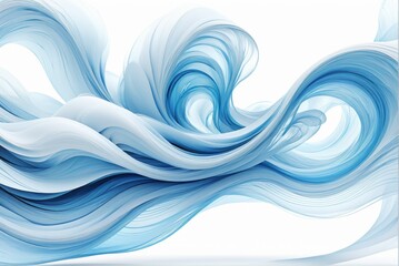 Abstract digital art piece white background It features wave-lik