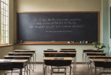 classroom with blackboard