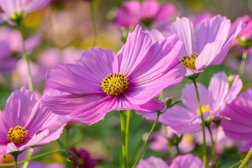 Summer garden blooms with beautiful flowers.