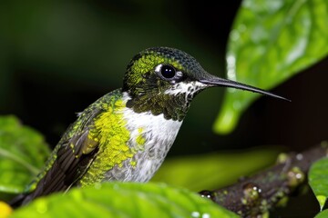 Obraz premium Humming bird sitting in the flower