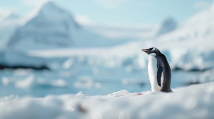 Naklejka premium An emperor penguin colony huddled together for warmth in the Antarctic winter.