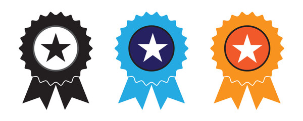 Winning award, prize, medal or badge flat icon for apps and websites