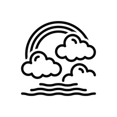 Black line icon for rainbow