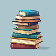 stack of books isolated