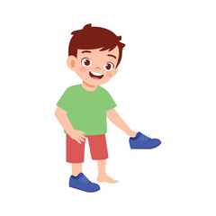 Illustration of Child Wearing Shoes