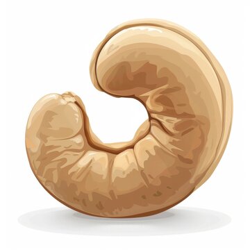recommend clip art: Cashew clipart, nut element, cartoon style, beige, isolated on white background