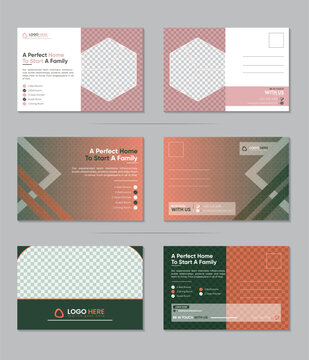 Double Sided Modern Real Estate Postcards Design Set, Event Card Design, Invitation Design, Print Ready, Direct Mail EDDM Template,  Modern home sale Postcard Template