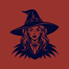 Vector Halloween witch Clipart illustration