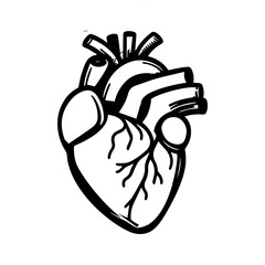 Human heart anatomy flat design