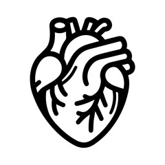 Human heart anatomy flat design