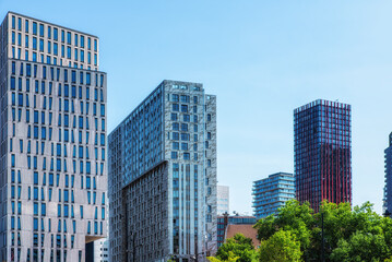 Modern skyscraper and buildings in Rotterdam, Netherlands