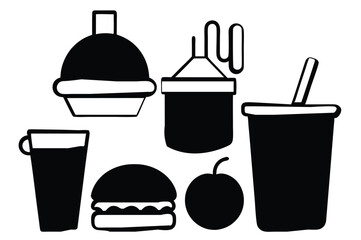 food and drink icons vector illustration 