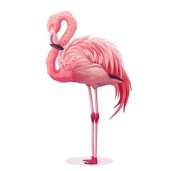Fototapeta premium Flamingo Modern Boho animal fashion cartoon isolated whitebackground 16:9