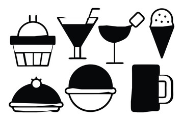 food and drink icons vector illustration 