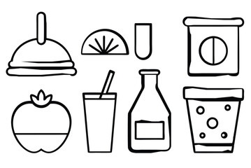 food and drink icons vector illustration 