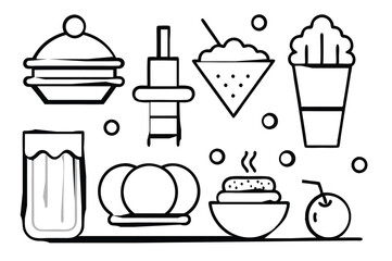 food and drink icons vector illustration 