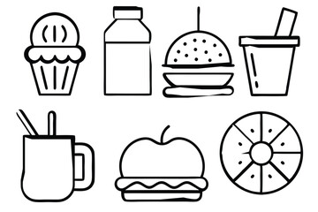 food and drink icons vector illustration 