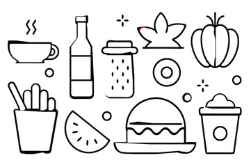 food and drink icons vector illustration 