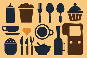 food and drink icons vector illustration 