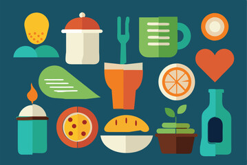 food and drink icons vector illustration 