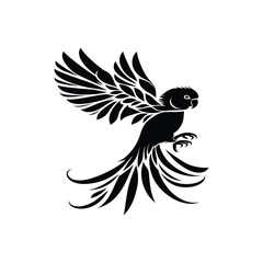 Obraz premium parakeet bird silhouette vector illustration