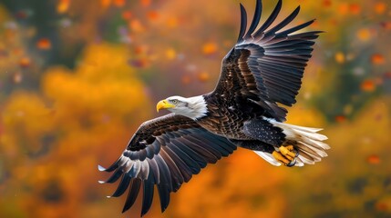 Obraz premium a large beautiful eagle sits on a tree branch. Selective focus.