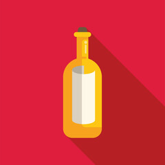 Minimalist illustration featuring a yellow bottle with a blank label, evoking themes of branding, product mockups, and beverage industry