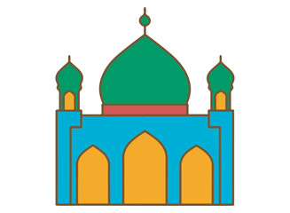 Colorful mosque ramadan kareem , mosque logo, vector illustration.