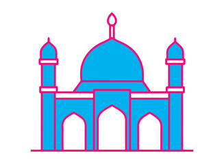Colorful mosque ramadan kareem , mosque logo, vector illustration.