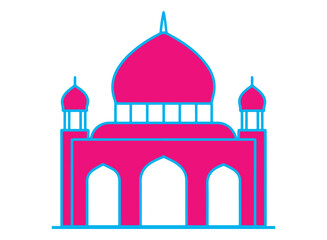 Colorful mosque ramadan kareem , mosque logo, vector illustration.