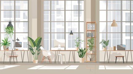 Modern Minimalist Office Interior Design with Natural Light