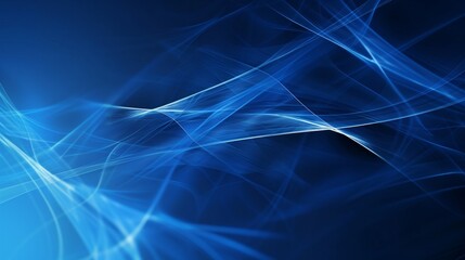 Fototapeta premium Abstract Blue Light Trails - Digital Illustration of Dynamic Waves and Energy Lines on Dark Background