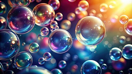 Naklejka premium Abstract background with bubbles , bubbles, abstract, water droplets, spheres,design, round, floating, circle, aqua, circular