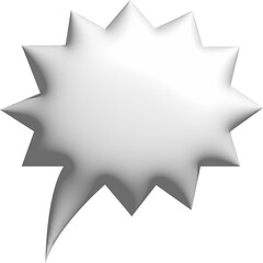 3d White Bubble Text Icon