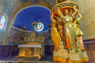 Fototapeta premium Sainte-Marie-Madeleine church, Rennes-le-Chateau, Aude department, Languedoc-Roussillon, France, Europe