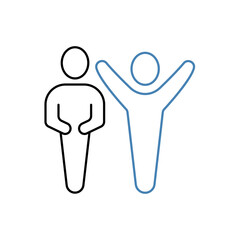 friends concept line icon. Simple element illustration. friends concept outline symbol design.