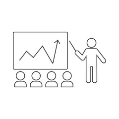 Seminar lecture icon. Vector graphics sign in flat