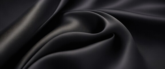 Luxury Black satin smooth fabric background