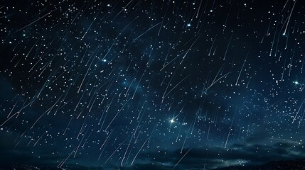 Celestial Beauty: Meteor Showers and the Big Dipper in a Starry Night Sky