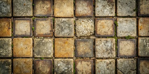 Fototapeta premium Grunge background texture of a dirty, weathered paving tile slab , grunge, background, texture, dirty, paving, tile, slab, weathered