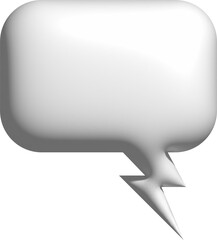 3d White Bubble Text Icon