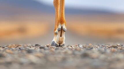 Obraz premium A close-up of a springbok's hoof, adapted for running and navigating rough terrain.