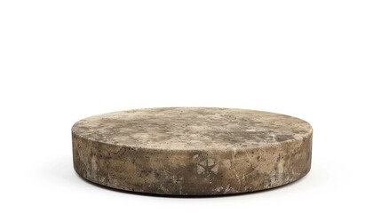 Circular Concrete Platform Isolated on White Background