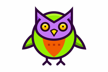  Spooky Halloween Owl Vector Icon | High-Quality Line Art Illustration